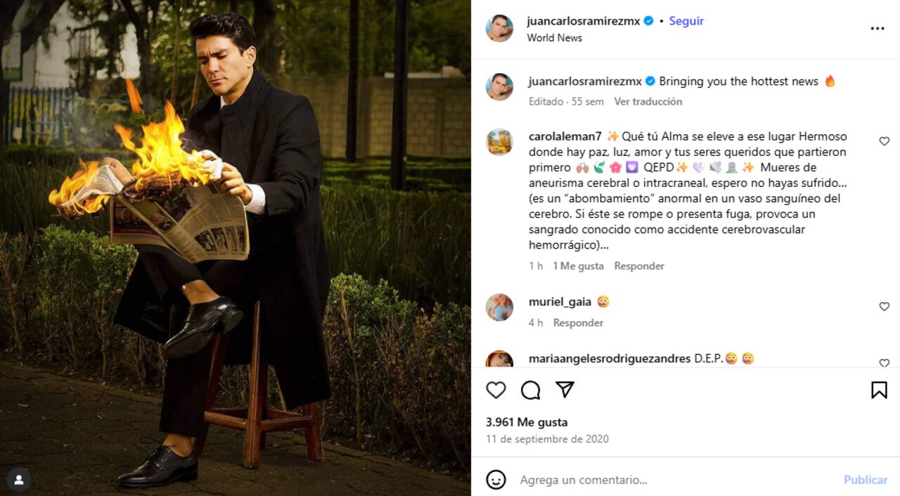 El actor Juan Carlos Ramírez falleció a sus 38 años.