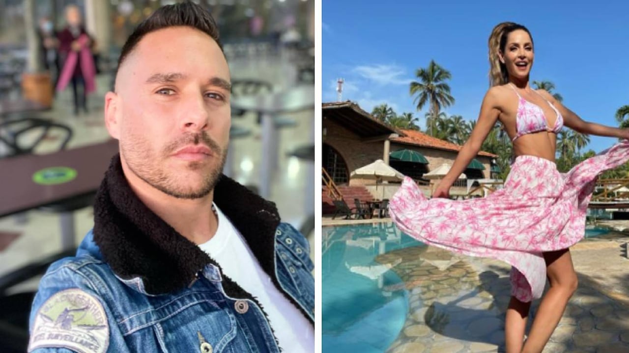 Carmen Villalobos confirmó en un video la separación de Sebastián Caicedo. Foto: Instagram @sebastiancaicedo y @cvillaloboss. Montaje SEMANA.