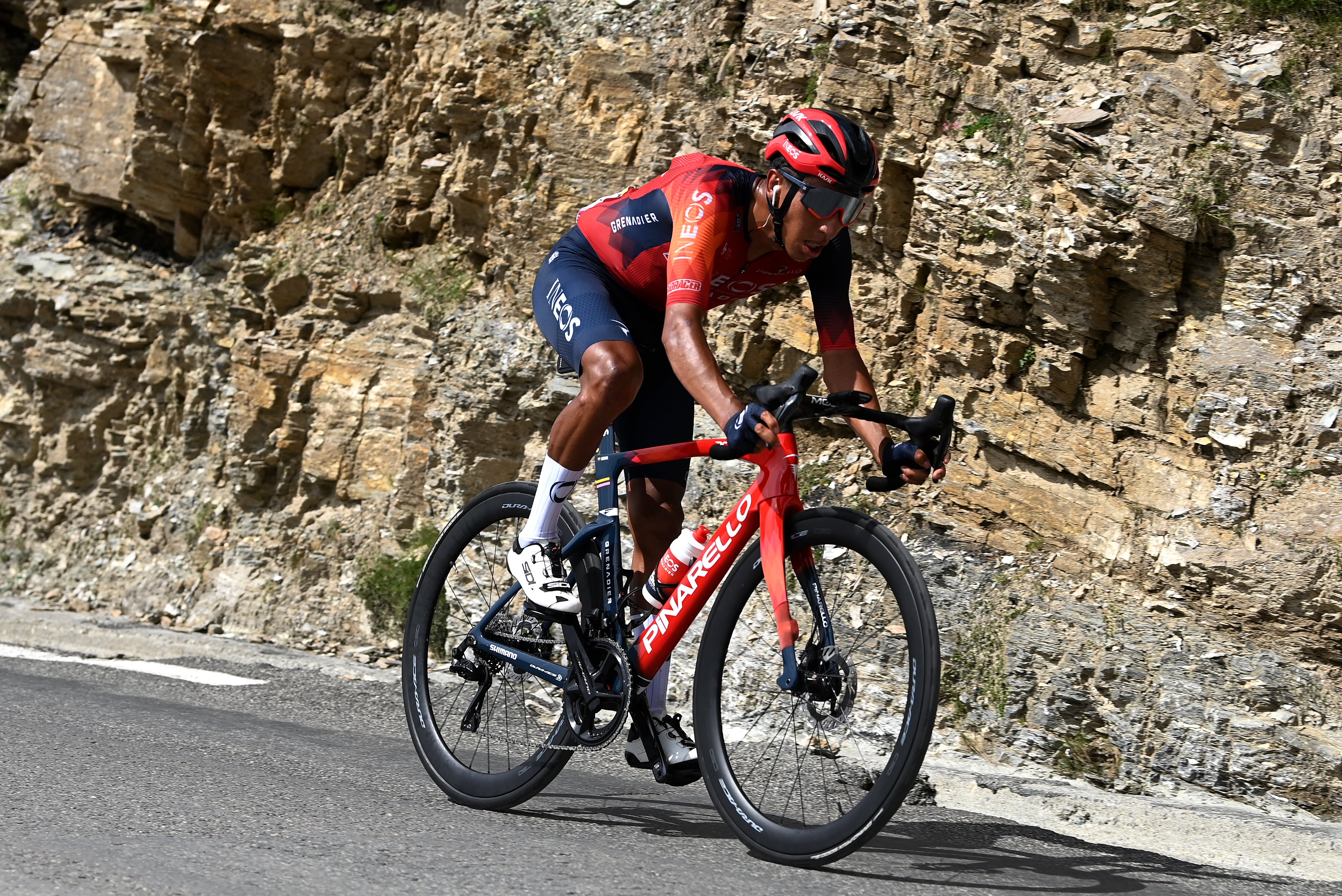 CAUTERETS-CAMBASQUE, FRANCE - JULY 06: Egan Bernal of Colombia and Team INEOS Grenadiers competes climbing down the Col du Tourmalet (2,115m) during the stage six of the 110th Tour de France 2023 a 144.9km stage from Tarbes to Cauterets-Cambasque 1355m / #UCIWT / on July 06, 2023 in  Cauterets-Cambasque, France. (Photo by Tim de Waele/Getty Images)