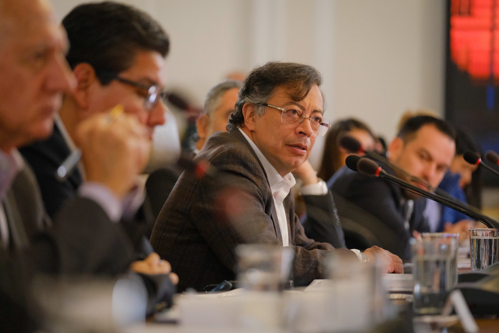 El presidente, Gustavo Petro, en el consejo de ministros del 15 de septiembre de 2025, en Bogotá