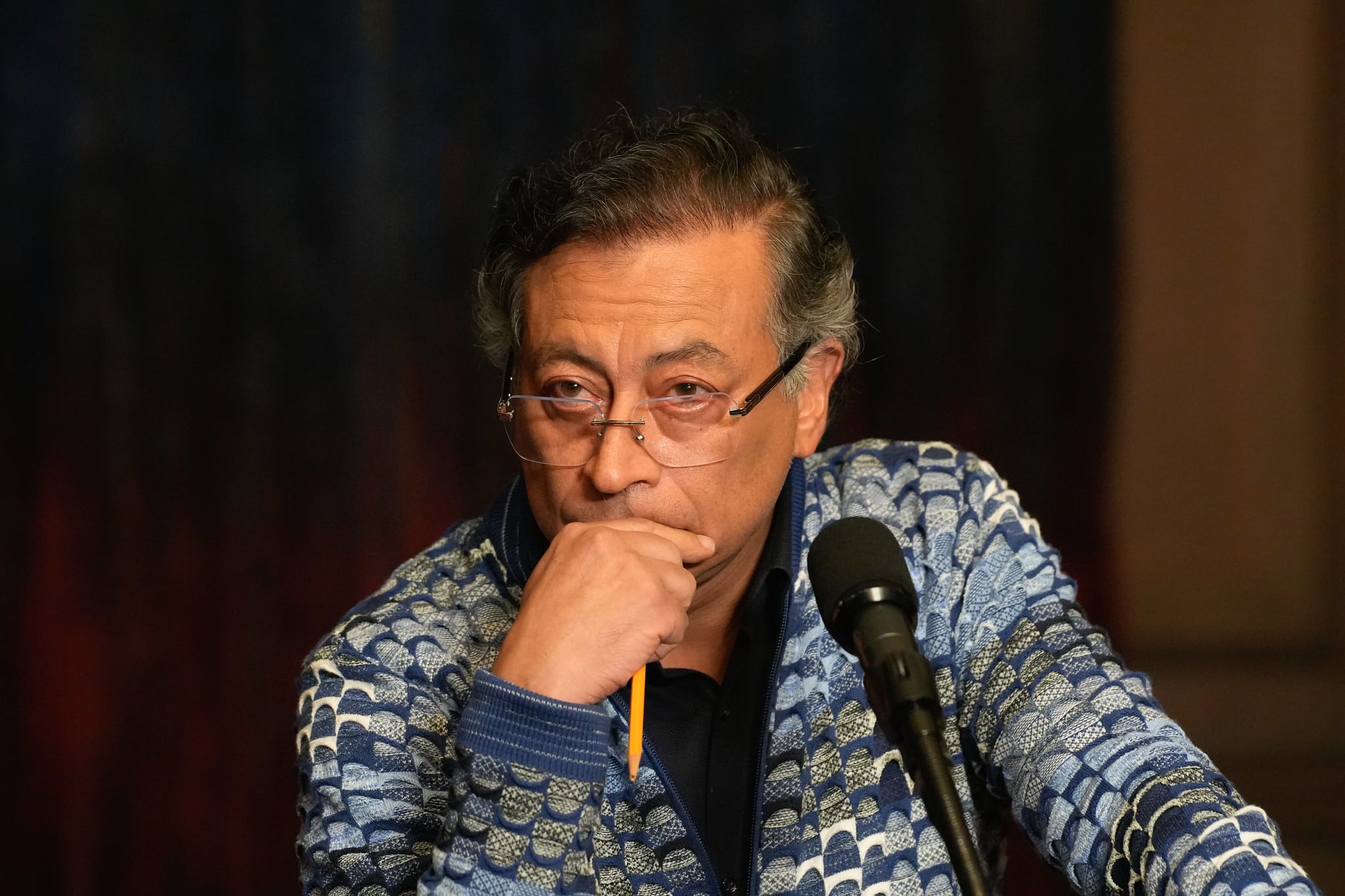 El presidente, Gustavo Petro, en alocución desde la Casa de Nariño, en Bogotá, el 3 de junio de 2025