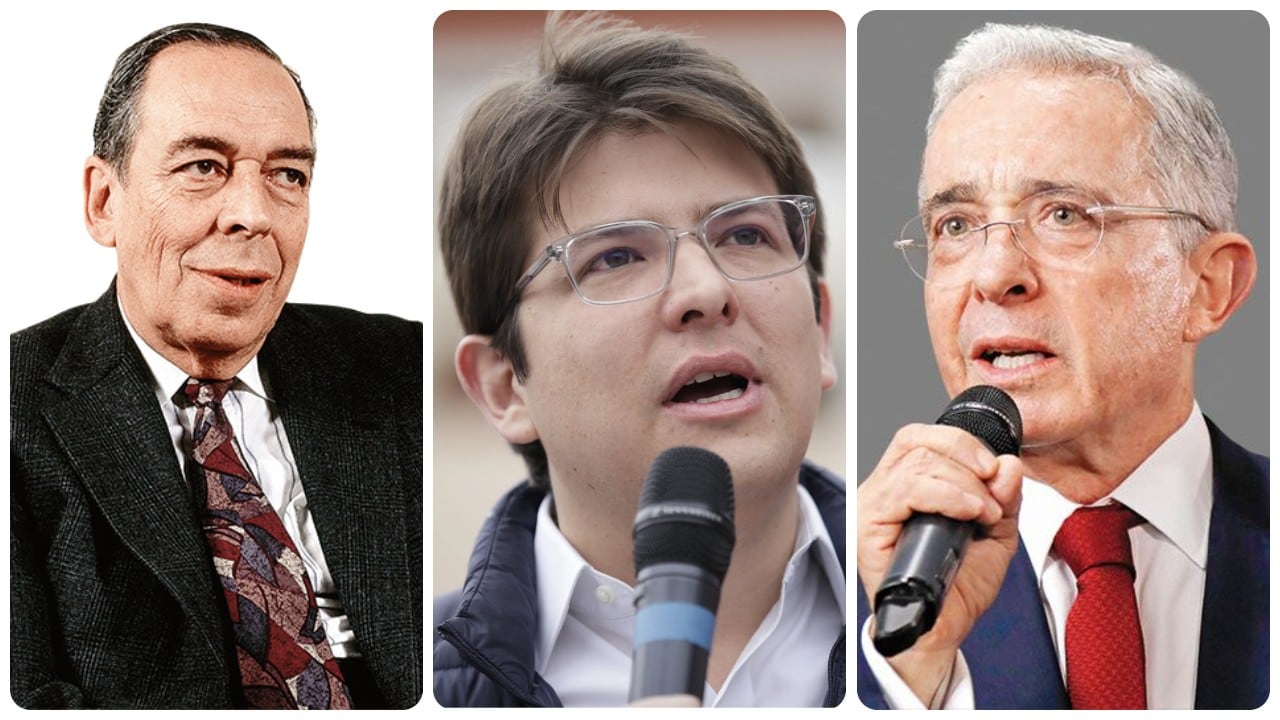 Álvaro Gómez Hurtado, Miguel Uribe Turbay y Álvaro Uribe.