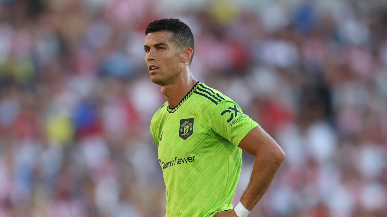 Cristiano Ronaldo en su juego con Brentford.