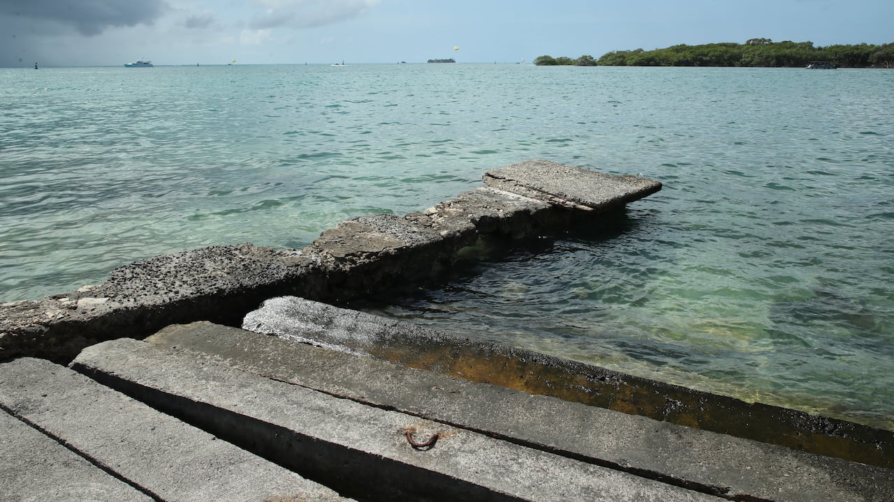 Este es el muelle que no se ha terminado de construir en el terminal pesquero de San Andrés.