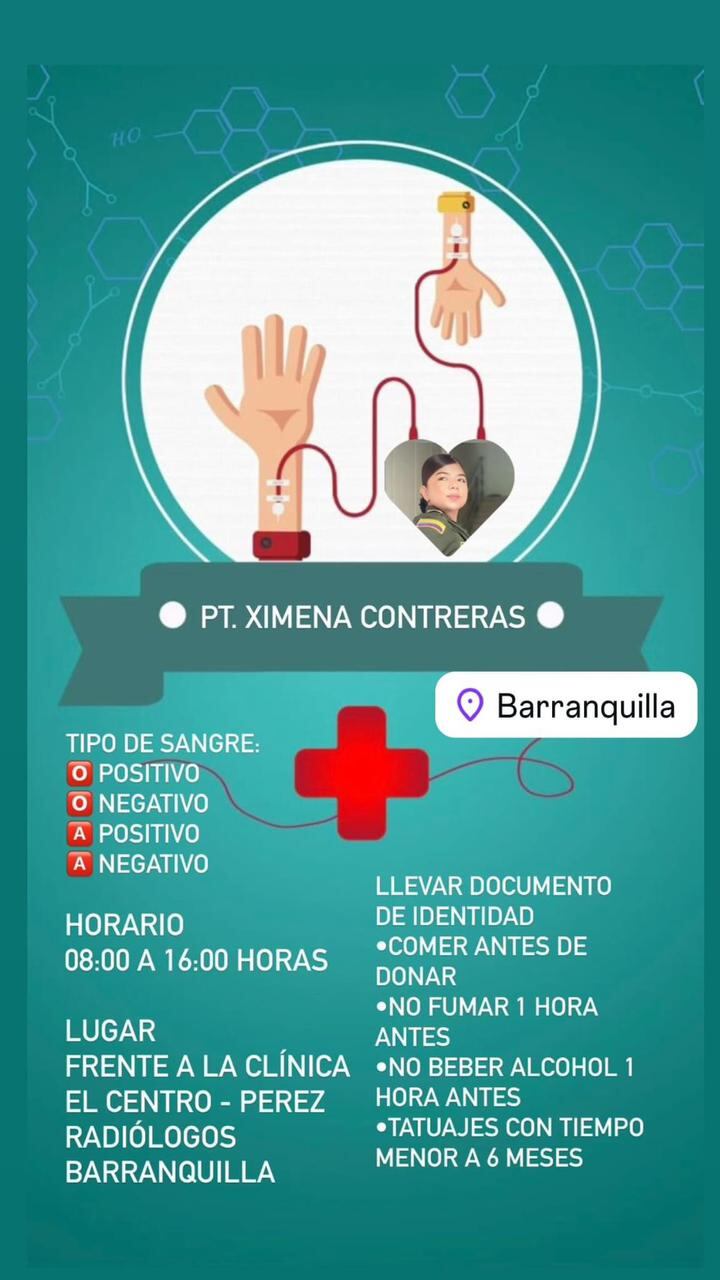 Buscan donantes de sangre para patrullera que se accidentó en Barranquilla.