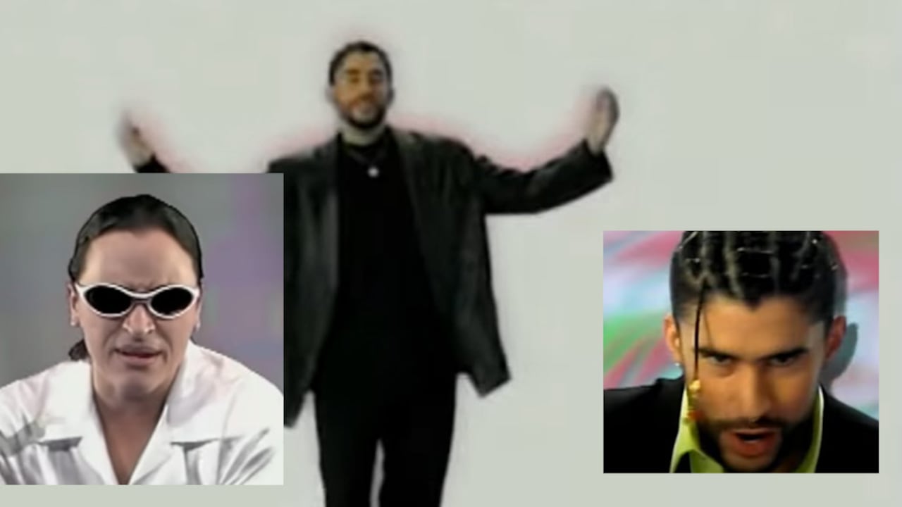 Bad Bunny y Elvis Crespo - Foto tomada de YouTube video 'Suavemente' y 'Neverita'