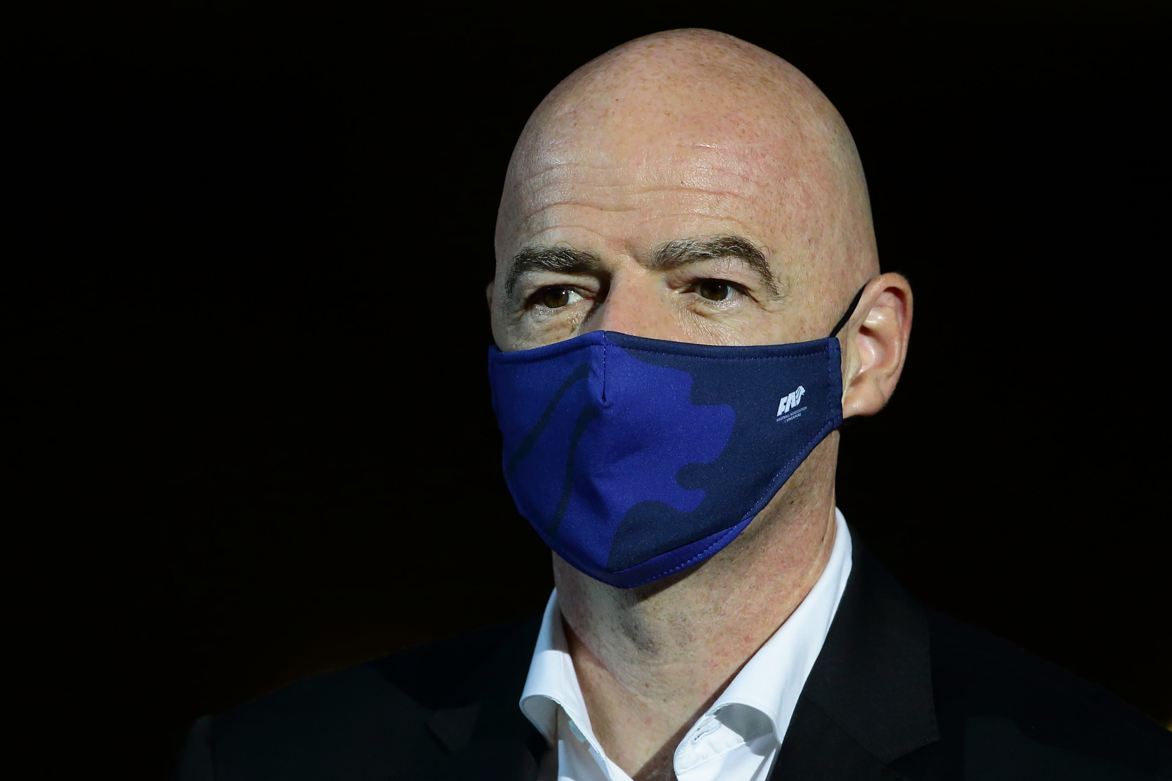 FIFA President Gianni Infantino attends the opening ceremony of the AFF Suzuki Cup 2020 at National Stadium on December 5, 2021 in Singapore. (Photo by Suhaimi Abdullah/NurPhoto via Getty Images)