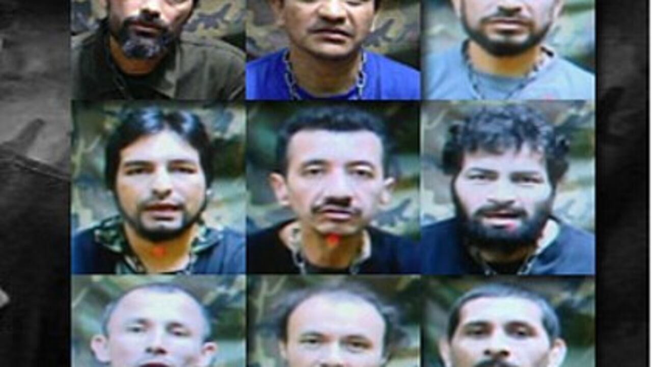 Los rostros de estos diez policías y milirtares secuestrados por las Farc, cuyas pruebas de vida fueron conocidas este lunes, muestra la lamentable situación en la que se encuentran.