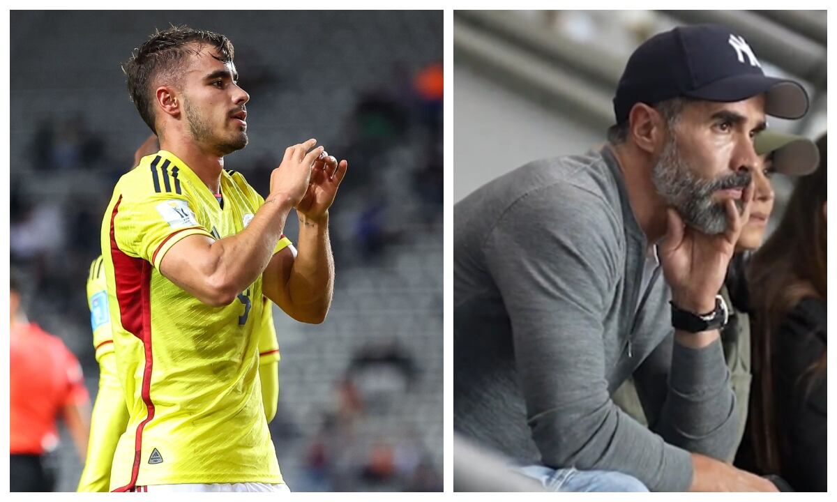 Tomás y Juan Pablo Ángel en el partido del mundial sub20 de Colombia vs. Japón.