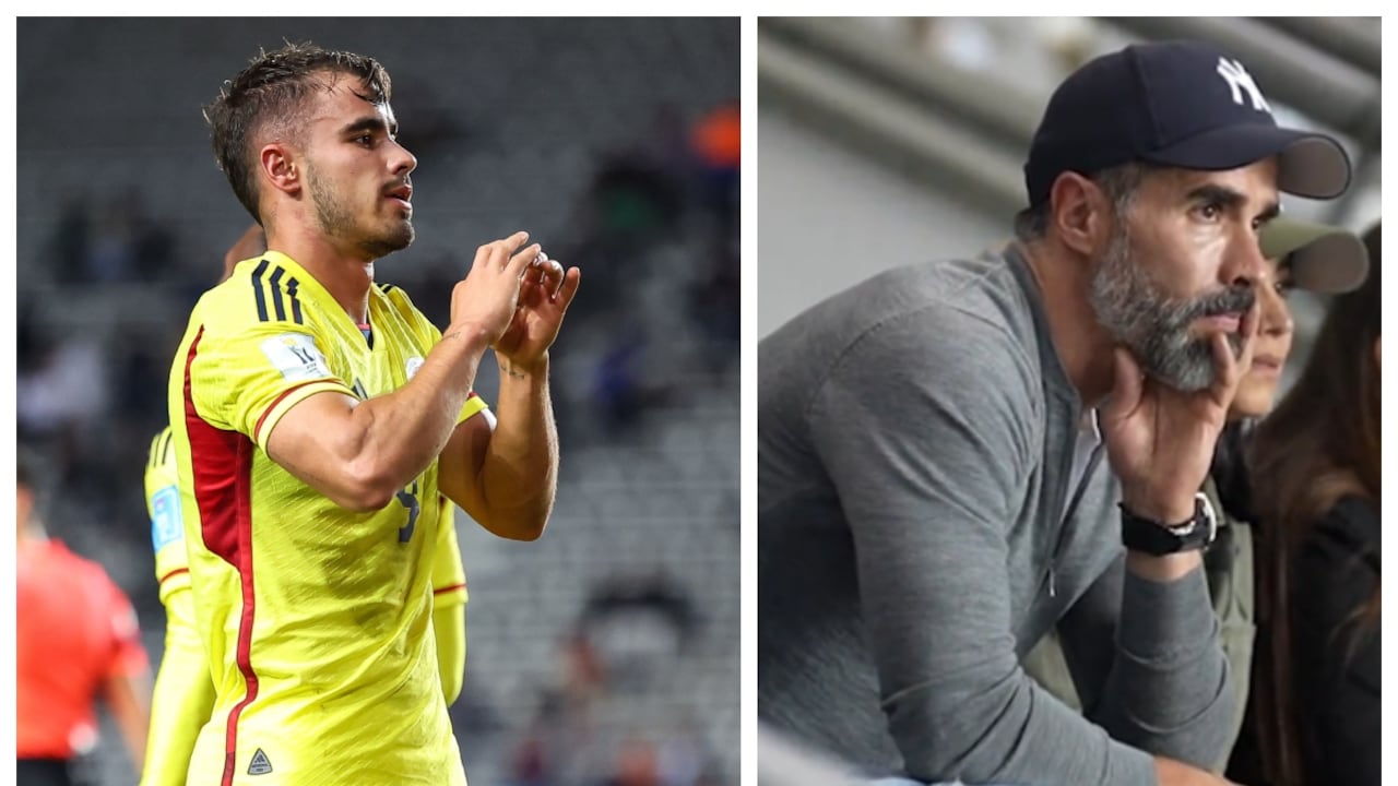 Tomás y Juan Pablo Ángel en el partido del mundial sub20 de Colombia vs. Japón.