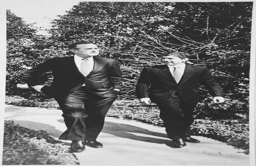 El presidente de Estados Unidos, George H. W. Bush (1989-1993), con el presidente de Colombia, César Gaviria (1990-1994). 