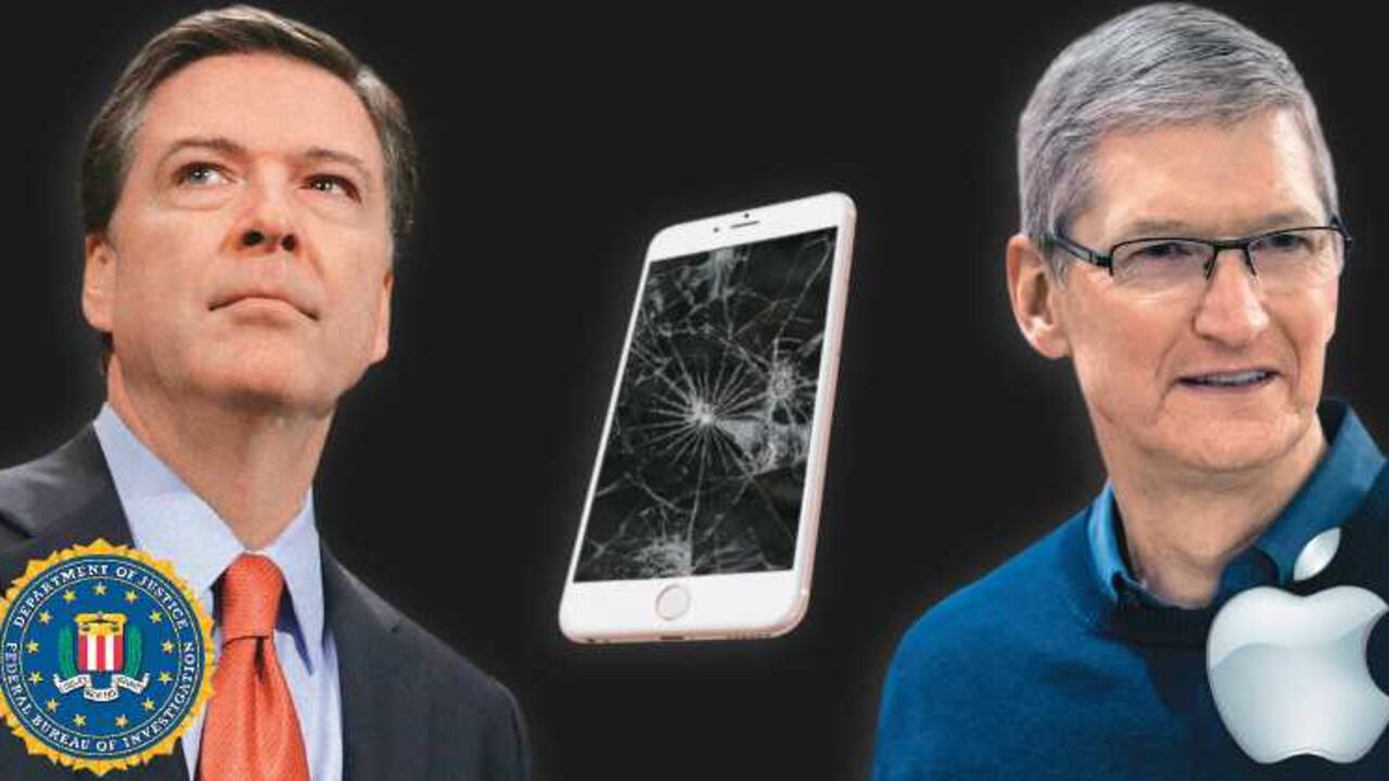 James Comey (Director del FBI) y Tim Cook (Director de Apple).