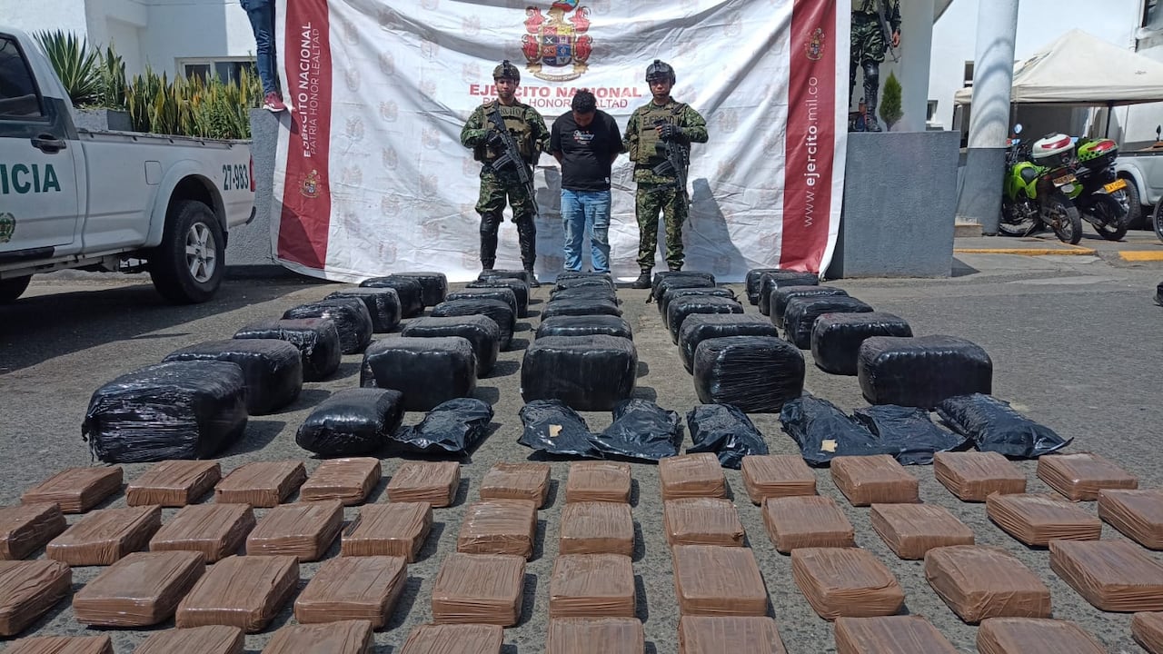 Hombre capturado con droga en Valle del Cauca.