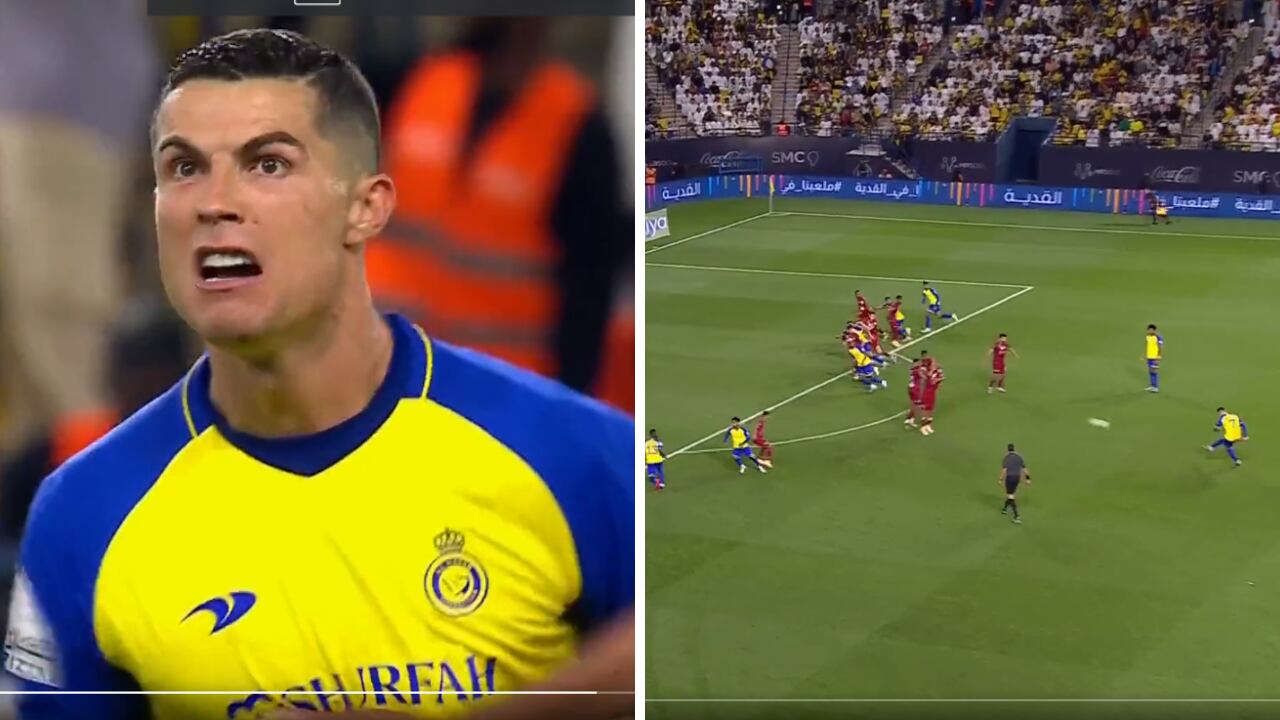 Cristiano Ronaldo celebró a rabiar al gol del empate ante Abha Club.