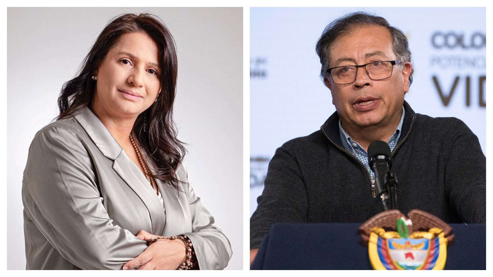 Paola Holguín y Gustavo Petro.