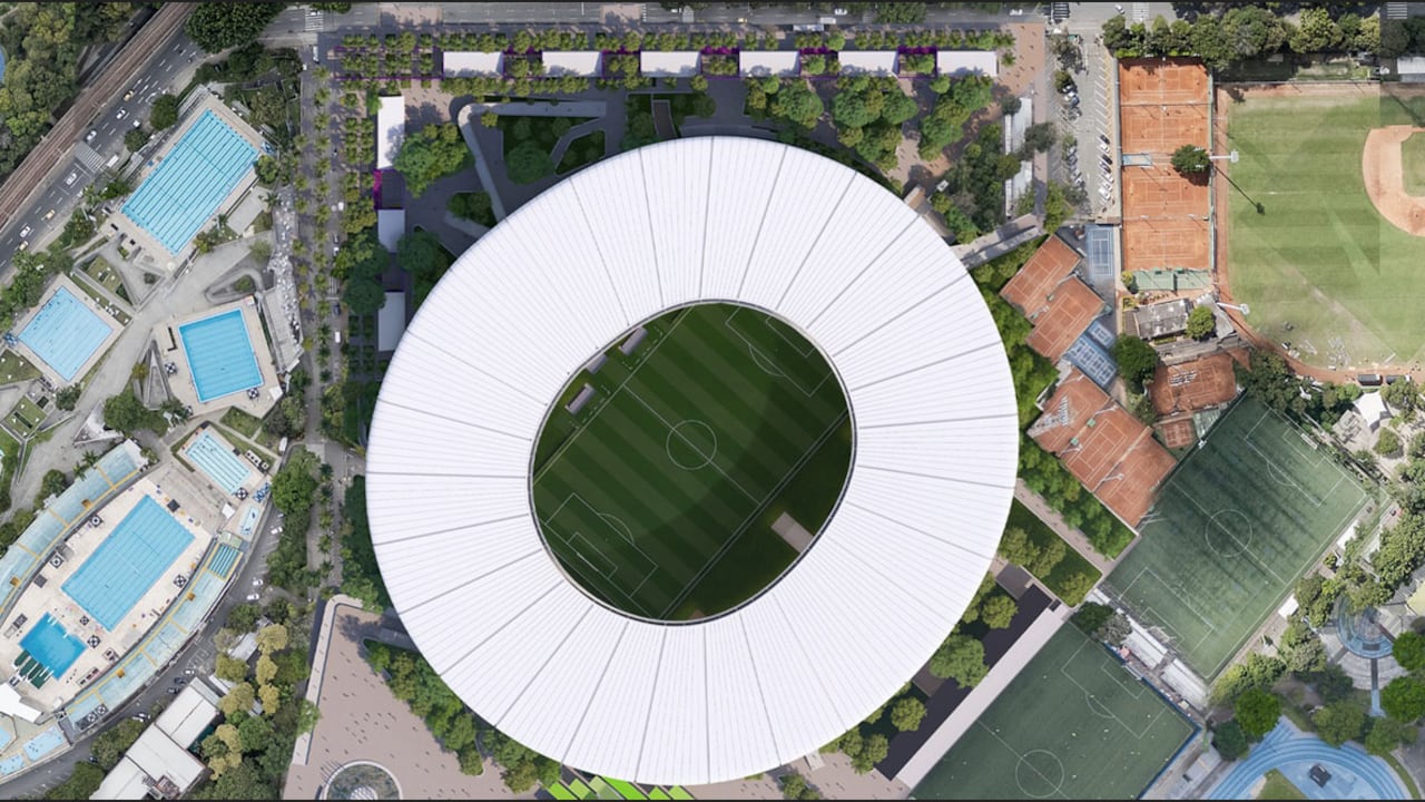 Render del nuevo estadio Atanasio Girardot, de Medellín