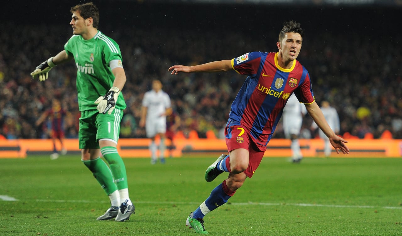 David Villa disputó 10 clásicos con Barcelona ante Real Madrid