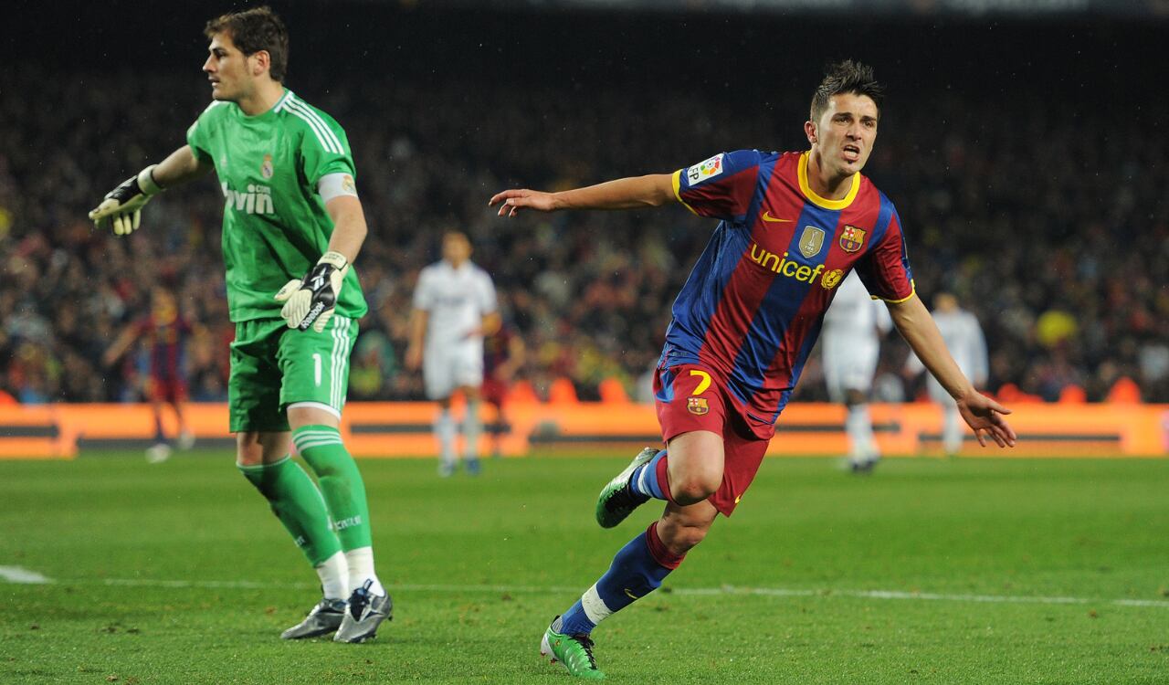 David Villa disputó 10 clásicos con Barcelona ante Real Madrid