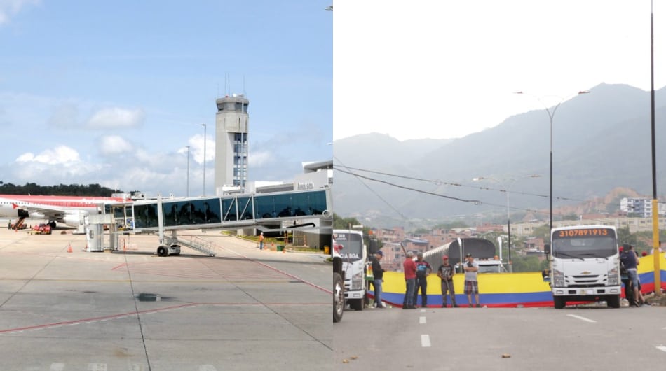 Cierre del aeropuerto Palonegro en Santander.