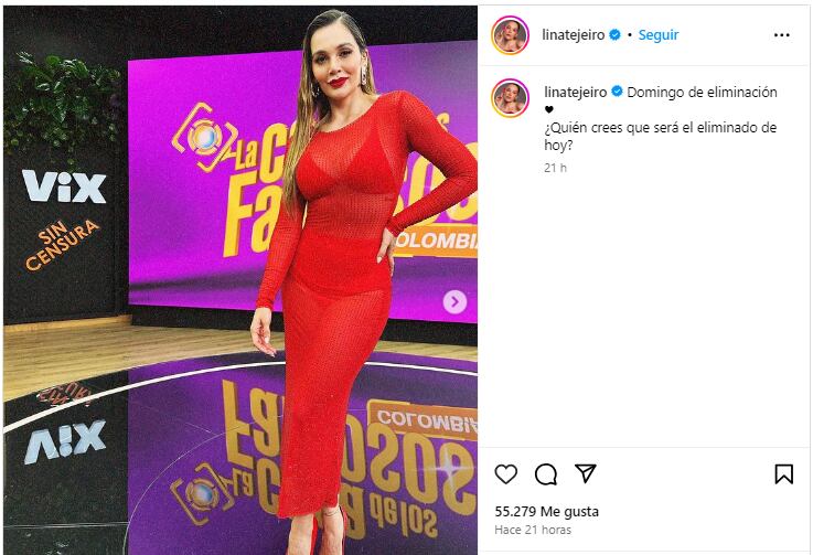 Foto: Instagram @linatejeiro