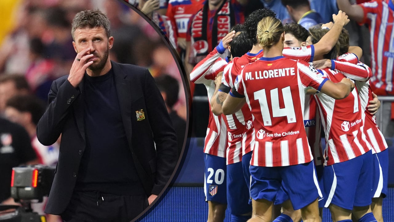 Michael Carrick, entrenador del Manchester United (izq.), reaccionó a la derrota contra el Atlético de Madrid.
