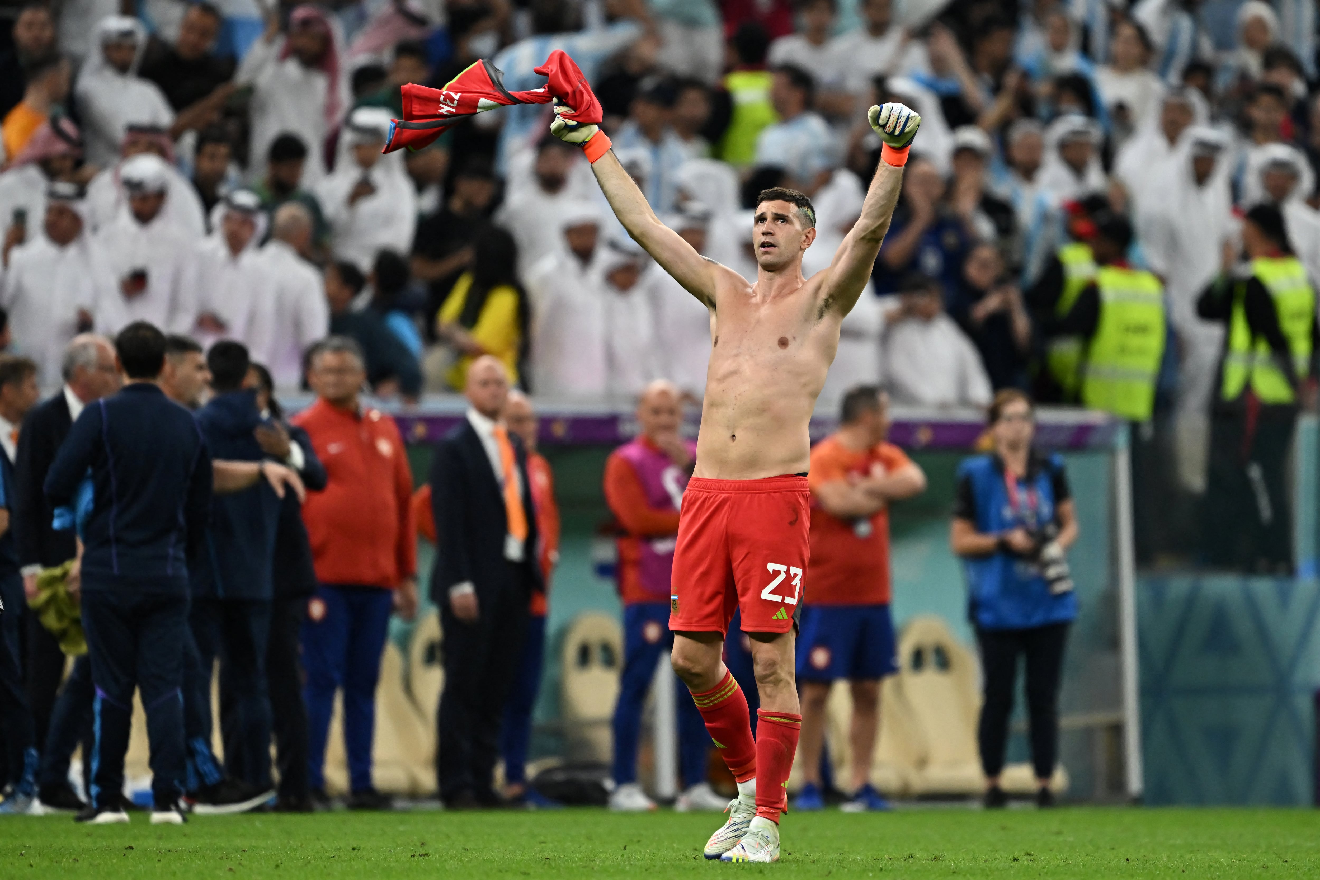 El arquero argentino fue fundamental en la clasificación de su selección a semifinales. Foto: AFP.