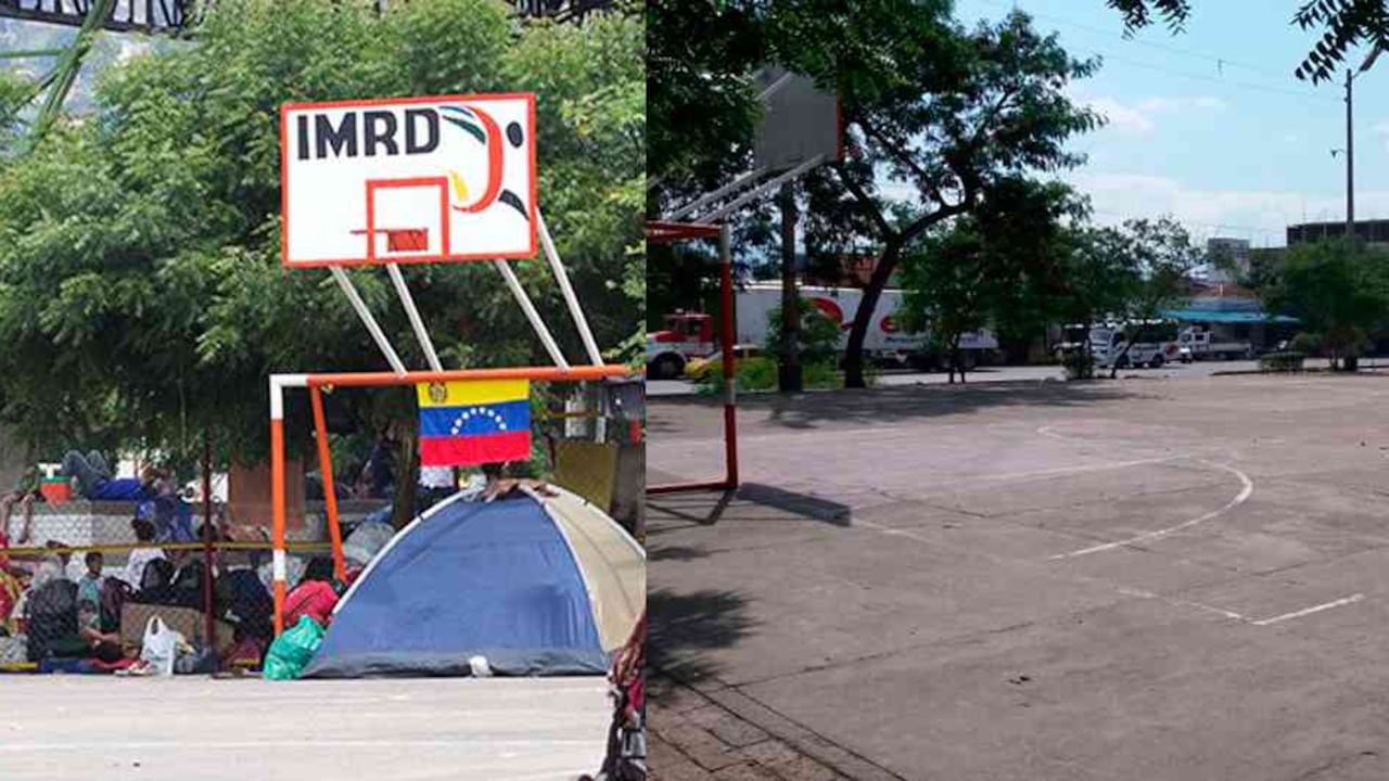 En el complejo deportivo del barrio Sevilla habitaron más de 500 venezolanos durante más de seis meses.