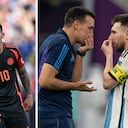 James, Durán, Scaloni y Messi.