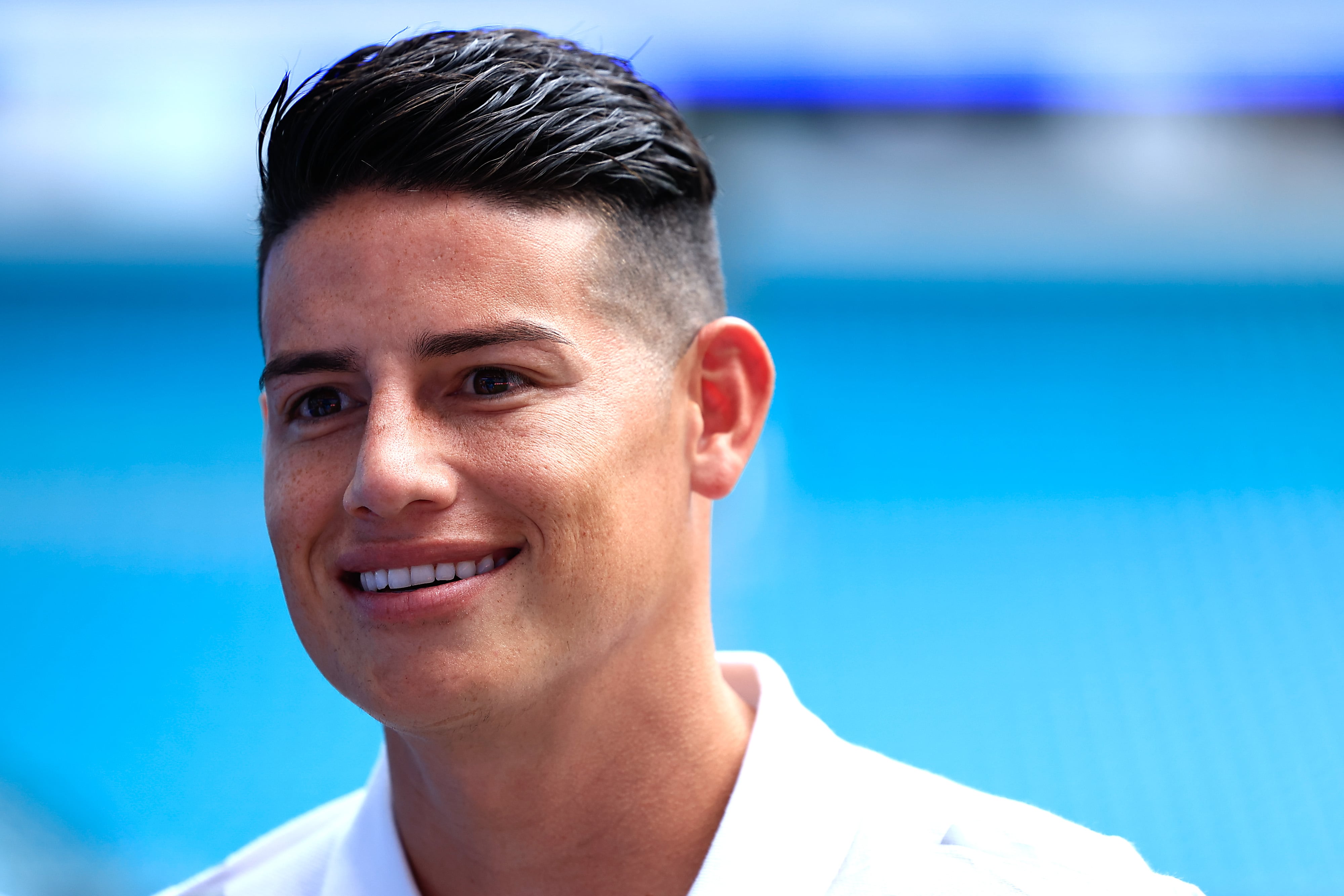 MIAMI GARDENS, FLORIDA - JULY 13: James Rodríguez #10 of Colombia looks on during field regonition ahead of their final match against Argentina as part of CONMEBOL Copa America USA 2024 at Hard Rock Stadium on July 13, 2024 in Miami Gardens, Florida.  (Photo by Buda Mendes/Getty Images)