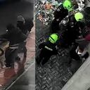 La policía llegó al sitio en cuestión de segundos y capturó a los señalados ladrones.