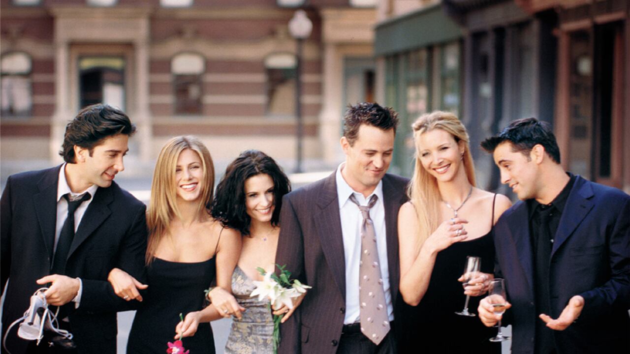 Los actores David Schwimmer, Jennifer Aniston, Courteney Cox, Matthew Perry, Lisa Kudrow y Matt Leblanc, protagonistas de Friends.