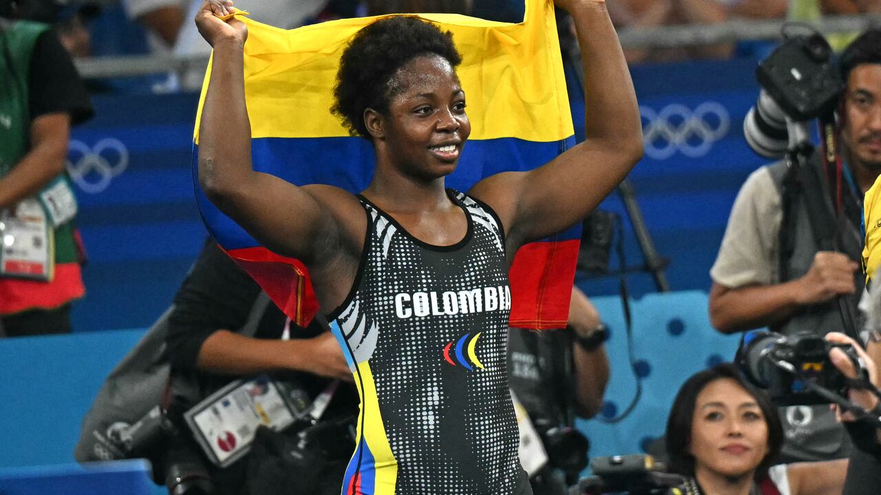 La atleta Tatiana Rentería tras obtener medalla de bronce en los Juegos Olímpicos.
