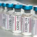 Covid-19 Coronavirus Vaccine vials in a row macro close up