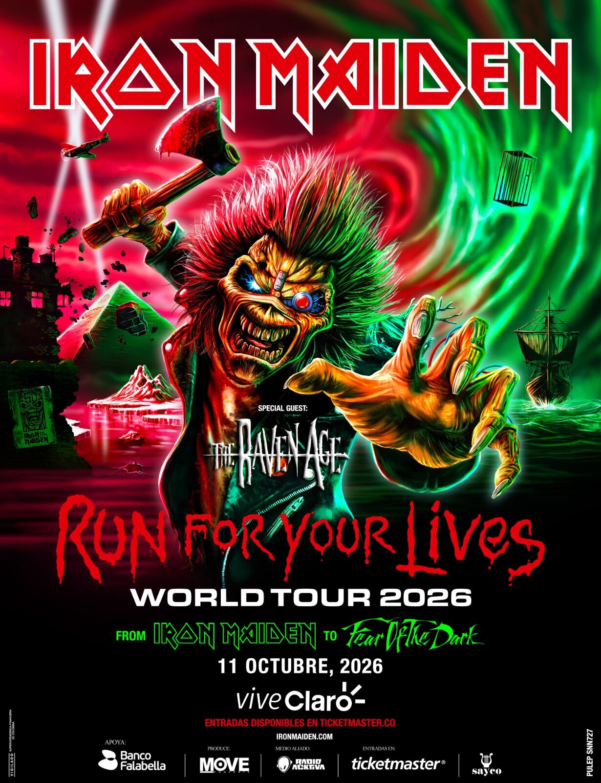 Iron Maiden sonará mejor y se sentirá más cercano que nunca en su quinta vez en la capital, en el Vive Claro, el 11 de octubre. ¿Perfecto complemento de rock al Parque?