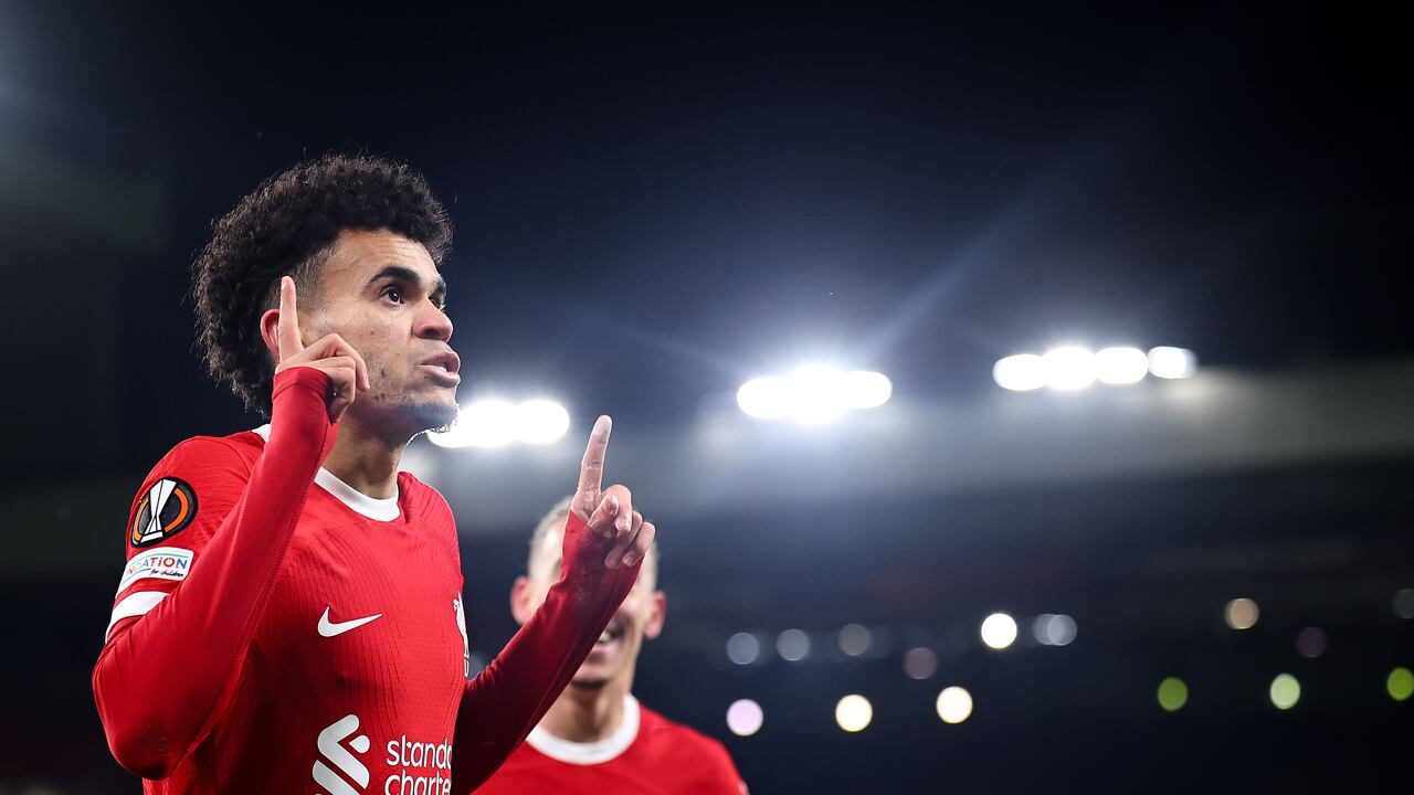 Luis Díaz celebrando un gol en la Europa League