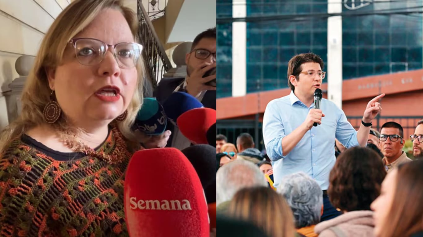 Directora del ICBD, Astrid Cáceres, y Miguel Uribe Turbay.