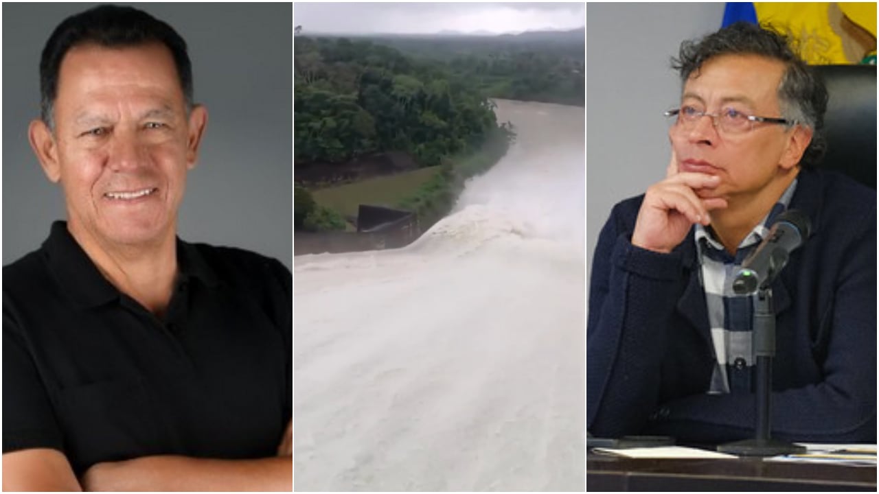 Max Henríquez, meteorólogo; la imagen del video que publicó y Gustavo Petro, presidente de Colombia