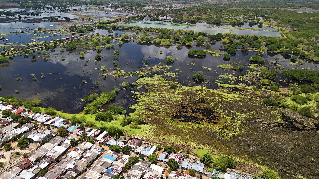 Imagen de las inundaciones en Colombia.