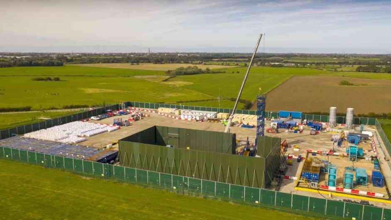 Cuadrilla de fracking en Preston, Inglaterra.