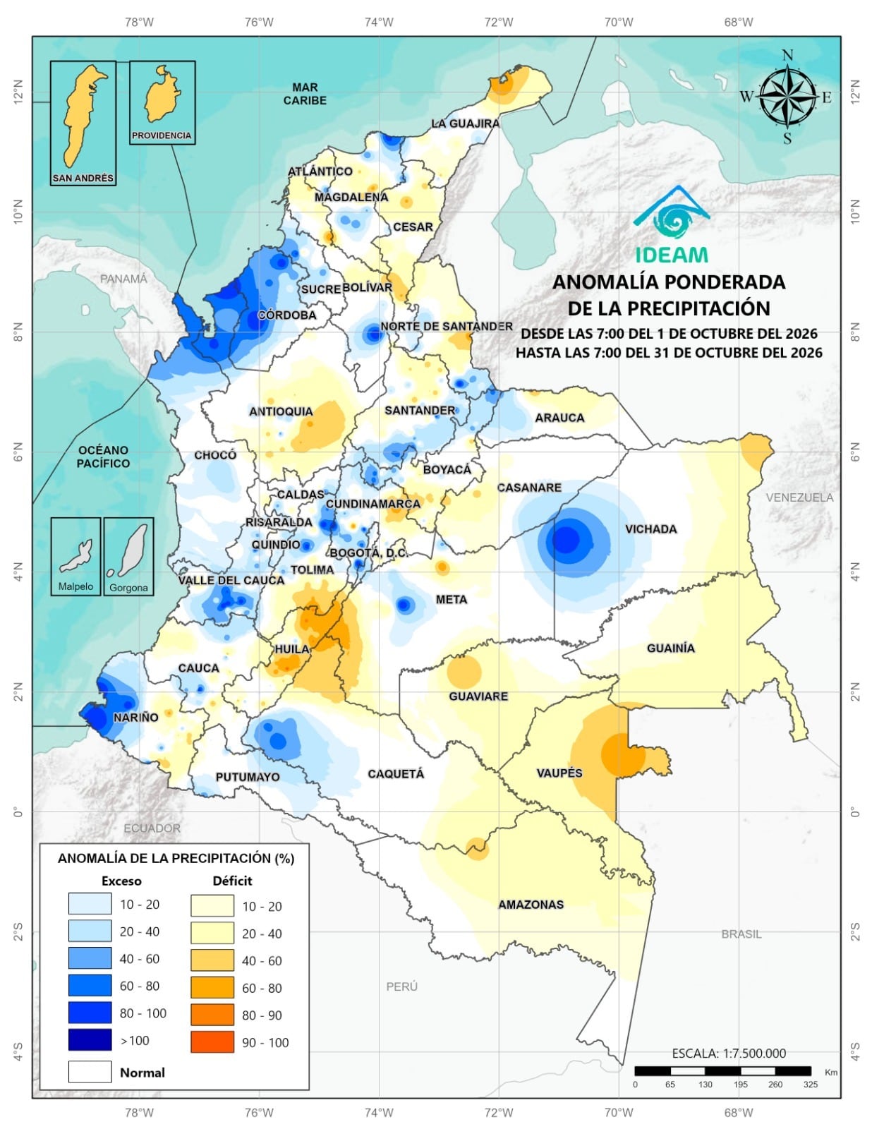 Ideam revela qué departamentos enfrentan déficit de lluvias por El Niño y qué pasará en noviembre