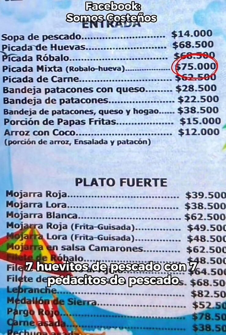 Precios en playas de Sabanilla, Atlántico