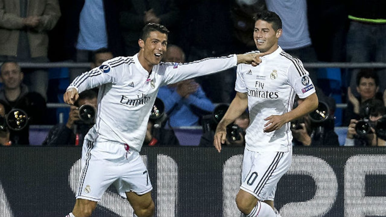 Cristiano Ronaldo y James Rodríguez, cuando eran compañeros en el Real Madrid.