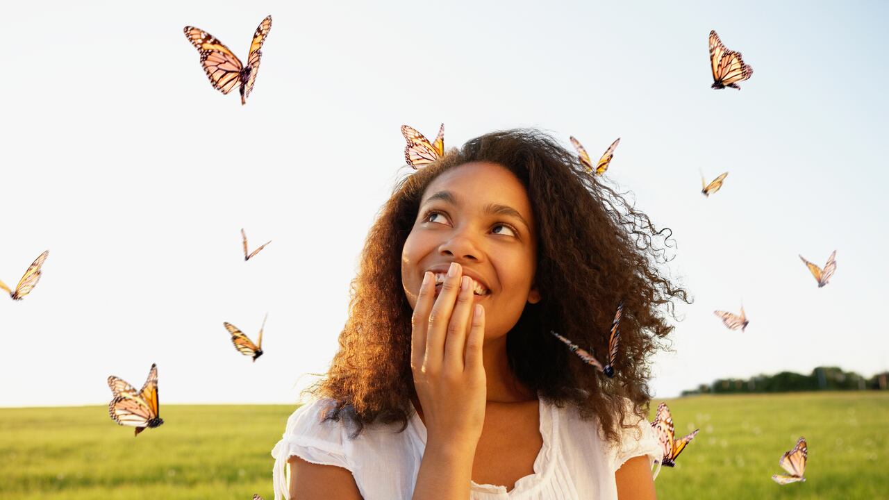 Mariposas acercándose a una persona. (Imagen de referencia)