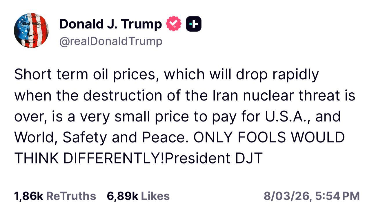 Mensaje emitido por Donald Trump