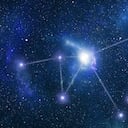 Representación esquemática de la constelación zodiacal "Capricornus", el color corresponde a un signo del zodíaco