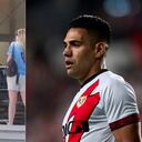 Falcao en el hotel de concentración del Manchester City.