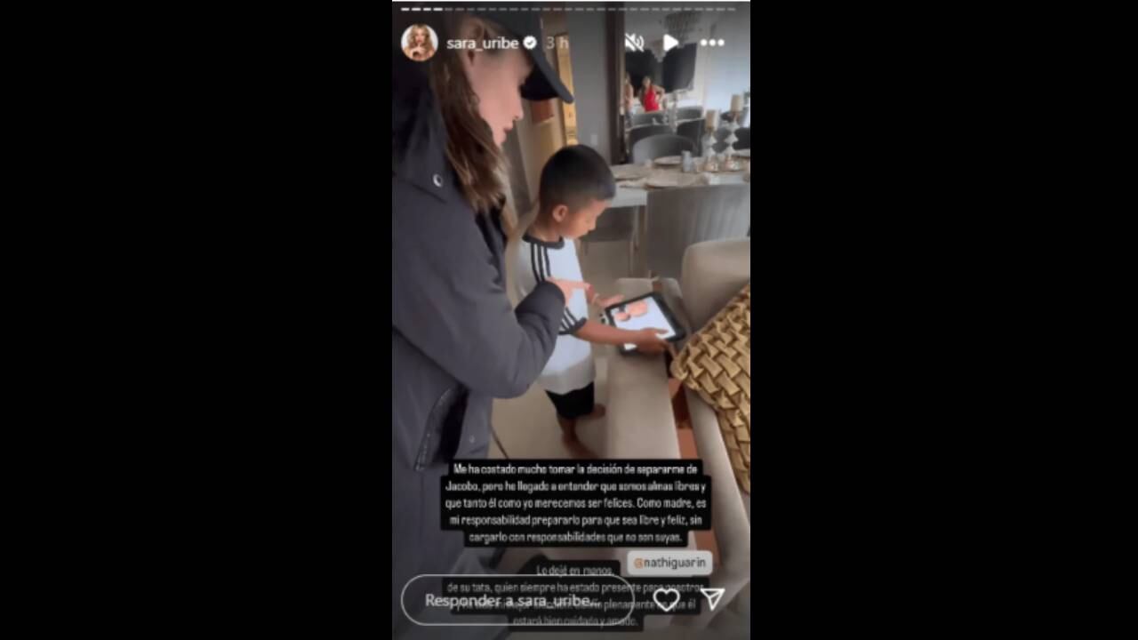 Sara Uribe se despidió de su hijo.