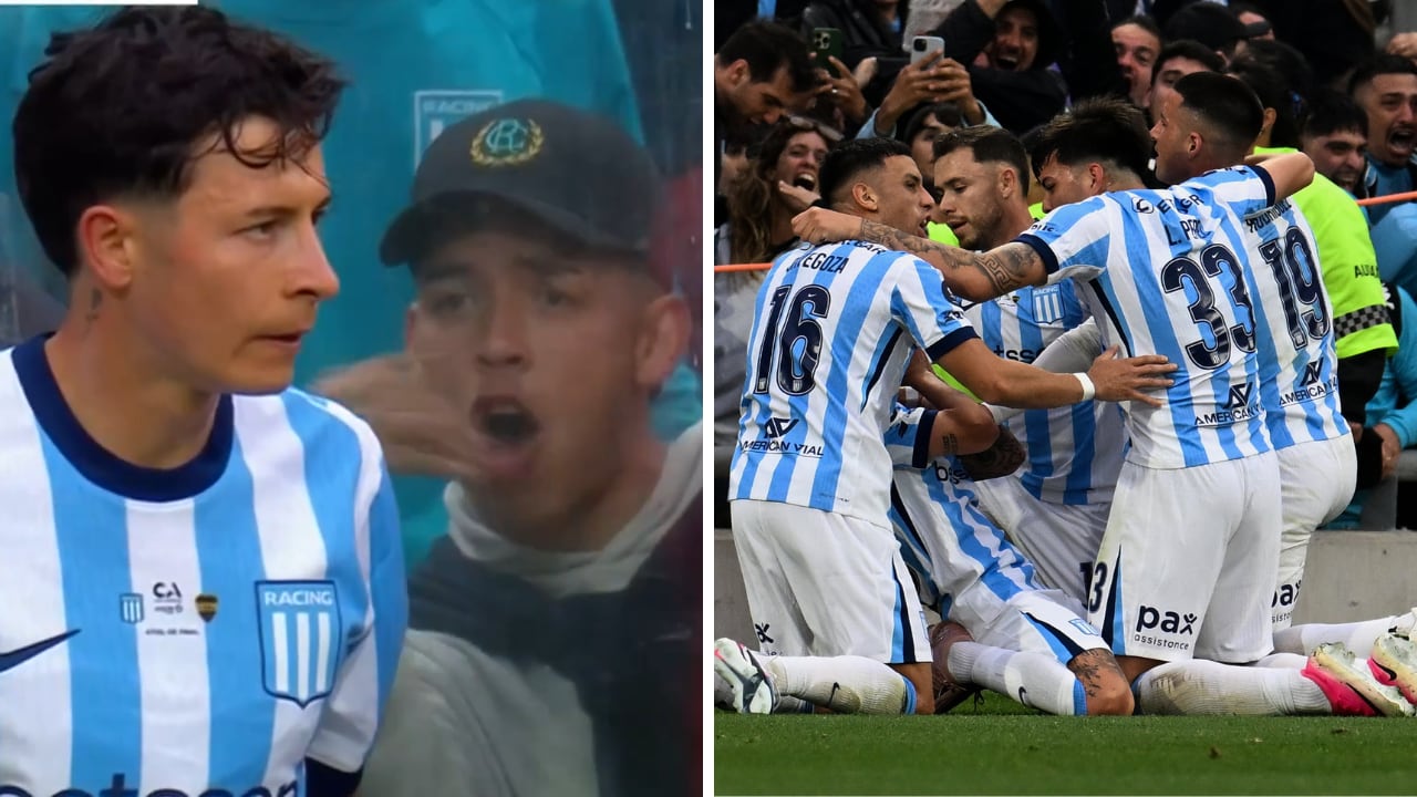 Un hincha de Racing se animó a aconsejar a Gastón Lodico, y este acabó encajando un golazo olímpico.