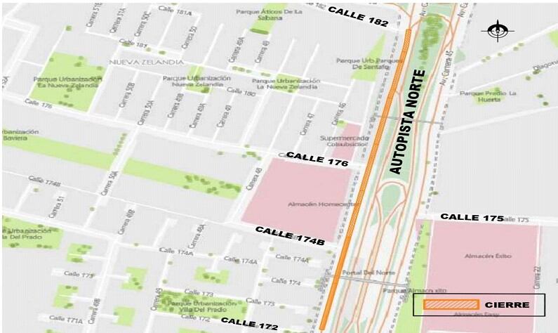 Cierre de la autopista norte