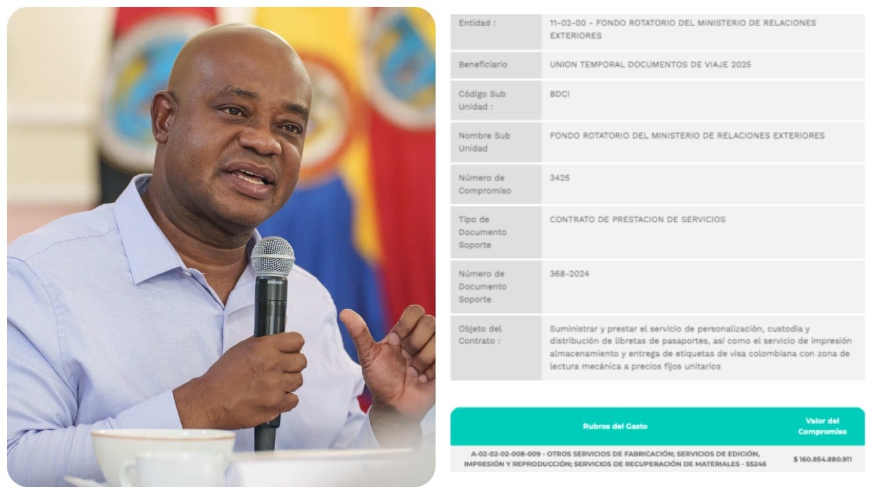 El canciller Luis Gilberto Murillo y el documento del Ministerio de Hacienda.